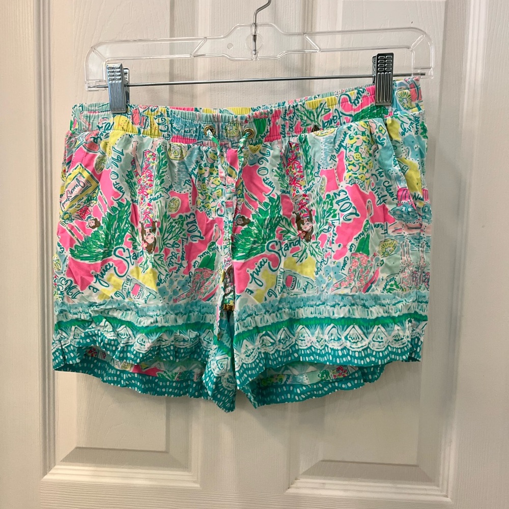 Lilly Pulitzer High Waist Pink and Green Shorts